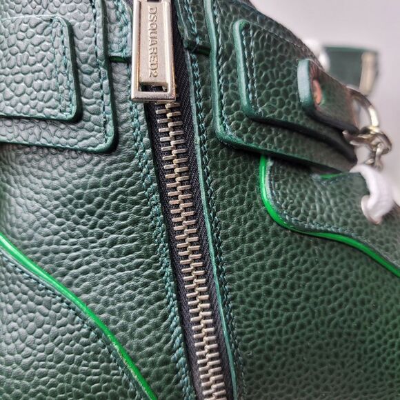 Dsquared2 Mens High Top Sneaker Size 9 Green Pebble  Leather Lock And Key Front - Picture 9 of 12